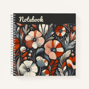 Carnet Poppies rouges sauvages sur les cendres - Brosse b