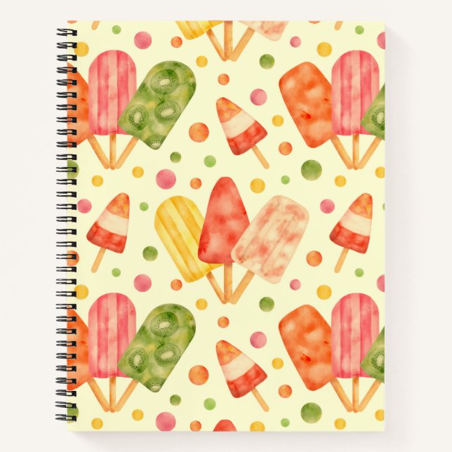 Carnet Popsicles colorés d'aquarelle (Devant)
