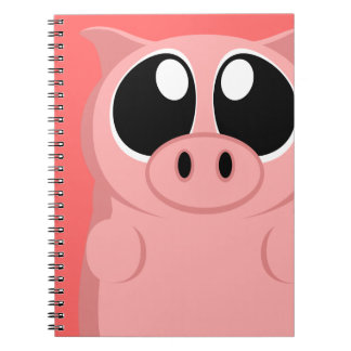 Carnet Porc rose avec de grands yeux !