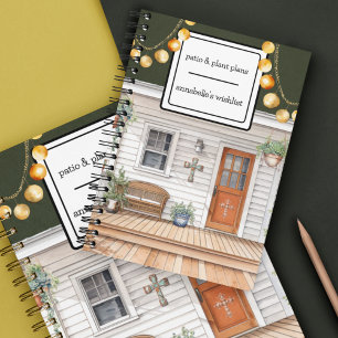 Carnet Porche avant Cottagecore avec Plante
