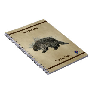 Carnet Porcupine sur vieux papier