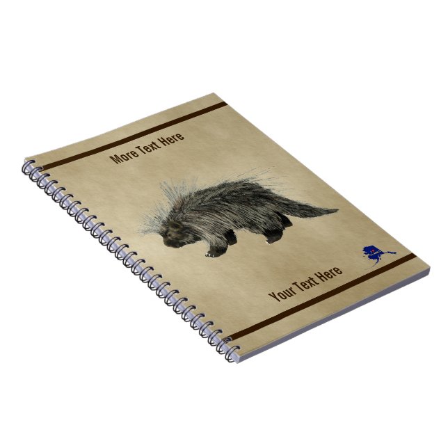 Carnet Porcupine sur vieux papier (Côté Droit)