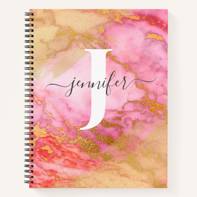 Carnet Portable Monogram Parties scintillant or Rose (Devant)