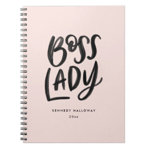 Carnet Portable Spiral Lady Boss Lettré À La Main