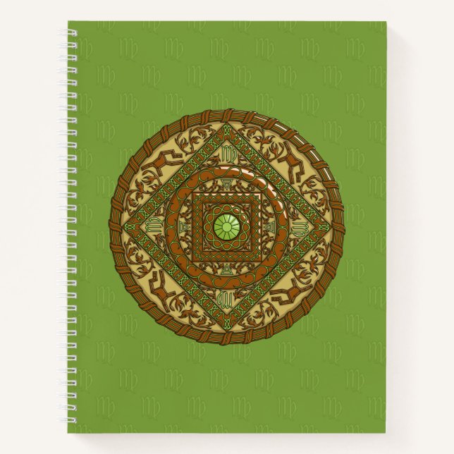 Carnet Portable Virgo Mandala Spiral (Devant)