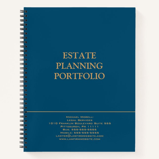 Carnet Portefeuille de planification immobilière - Bleu | (Devant)