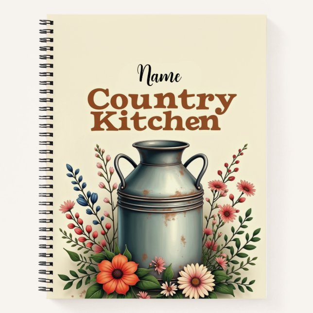 Carnet Portefeuille de recettes rustique (Devant)