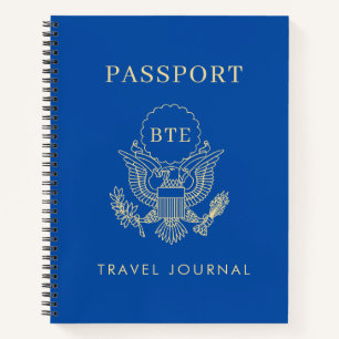 Carnet Portefeuille de voyage personnalisée Monogramme d
