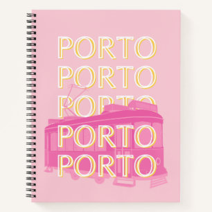 Carnet Porto Travel Art, Portugal, Rose, Preppy
