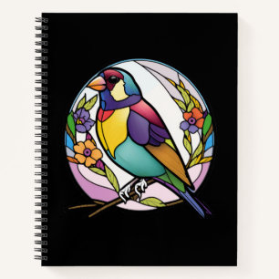 Carnet Portrait animal d'oiseaux Verre tendu Forêt fauniq