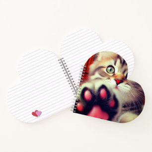 Carnet Portrait de chat frappant avec patte