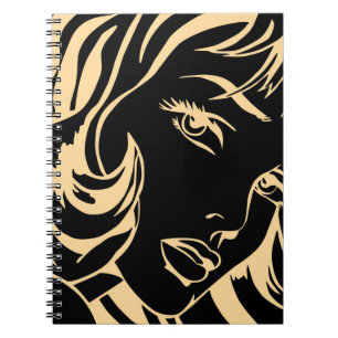 Carnet Portrait de la fille aux cheveux rejetés