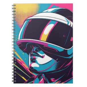 Carnet Portrait de personnage futuriste portant un casque