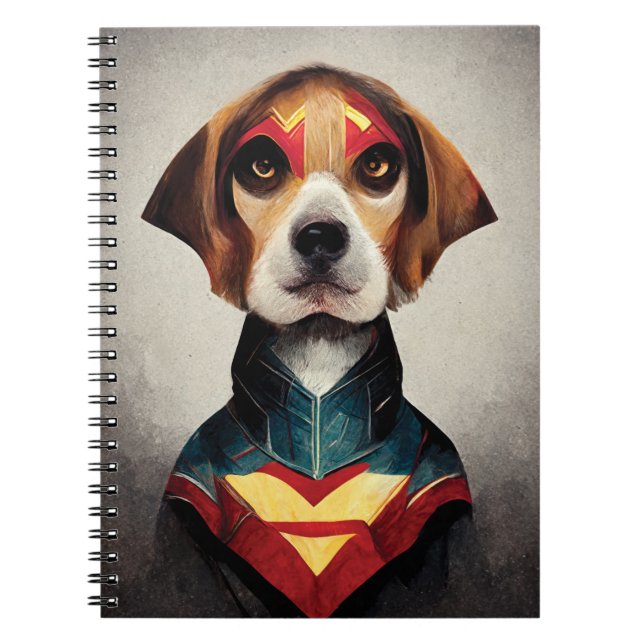 Carnet Portrait de Superhero Dog | (Devant)