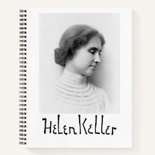 Carnet Portrait et signature de Hellen Keller