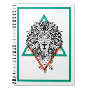 Carnet Portrait géométrique aztèque de lion