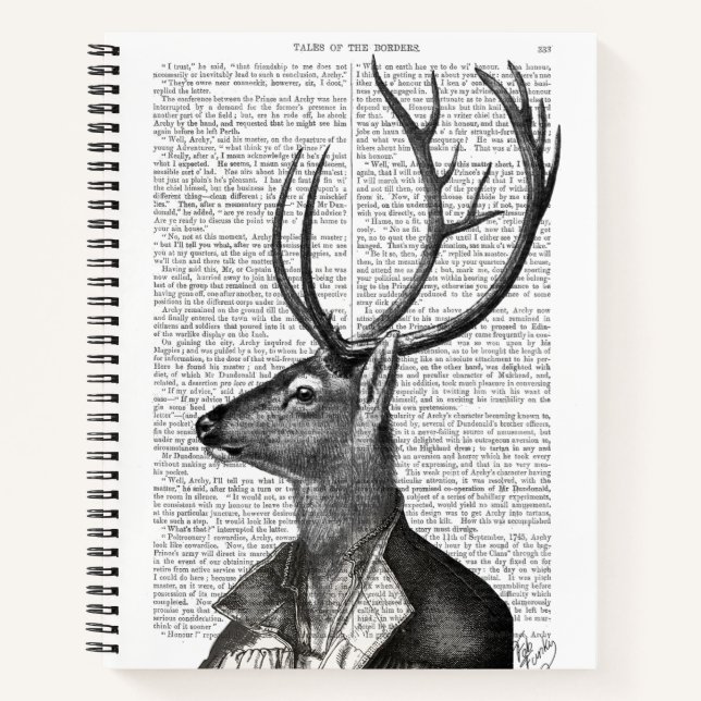 Carnet Portrait noir et blanc de cerfs (Devant)