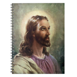 Carnet Portrait religieux vintage de Jésus-Christ avec ha