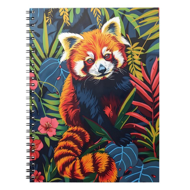 Carnet Portrait vintage du Panda rouge (Devant)