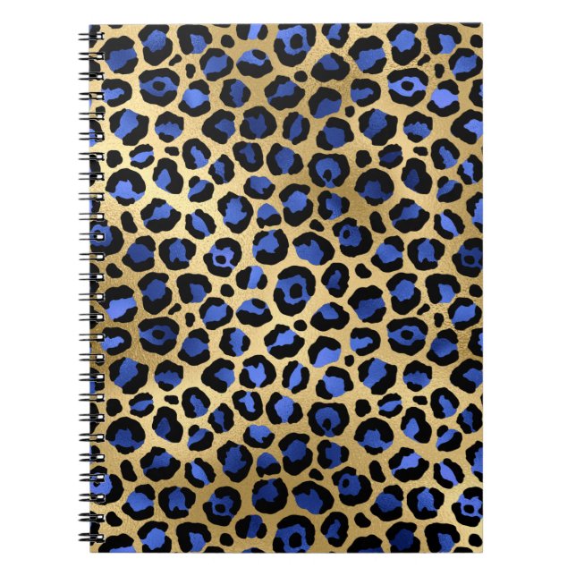 Carnet Ports Leopard Gold & Royal Blue Glam Imprimer (Devant)