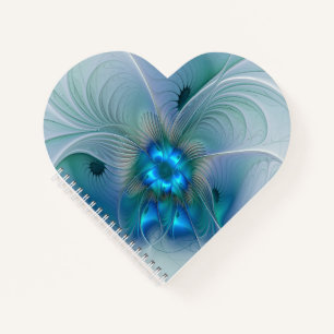 Carnet Position, Abstrait bleu turquoise fractal