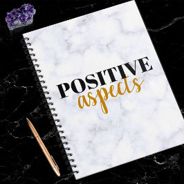Carnet Positivity Chic Marbre blanc Loi d'attraction