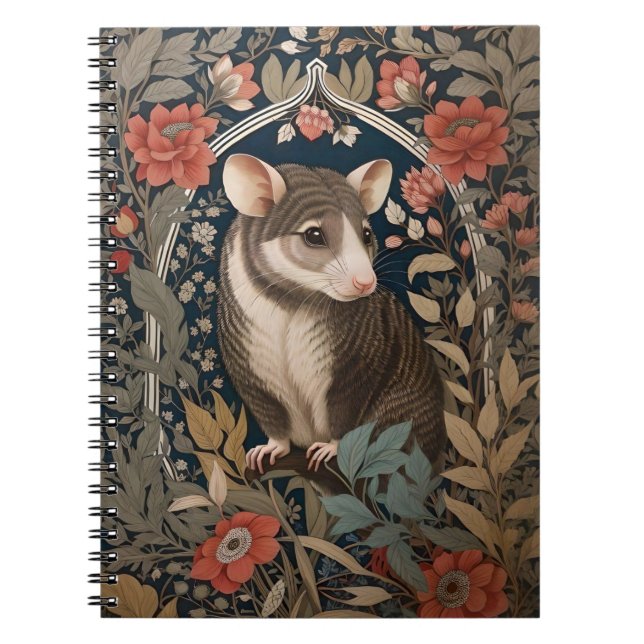 Carnet Possum William Morris Inspiré Floral (Devant)