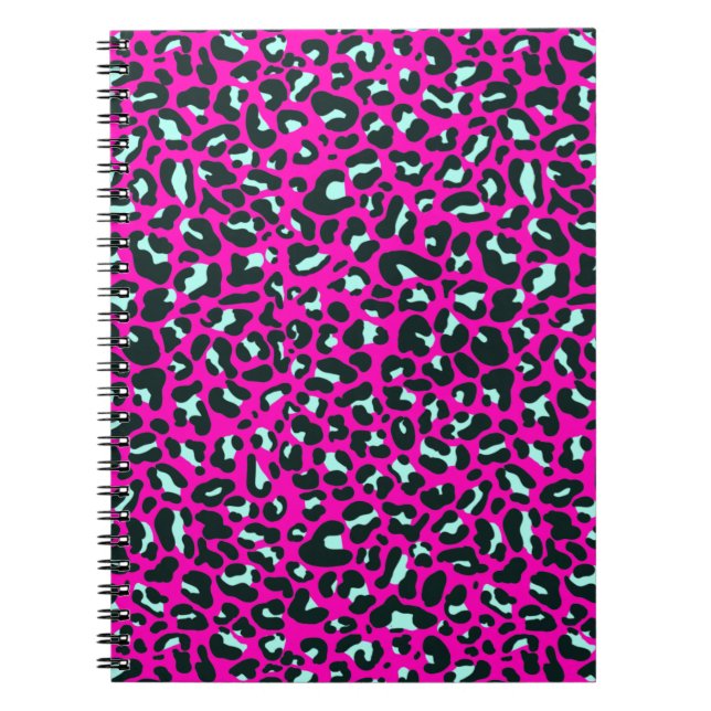 Carnet Poster de animal de Cheetah Leopard rose moderne (Devant)