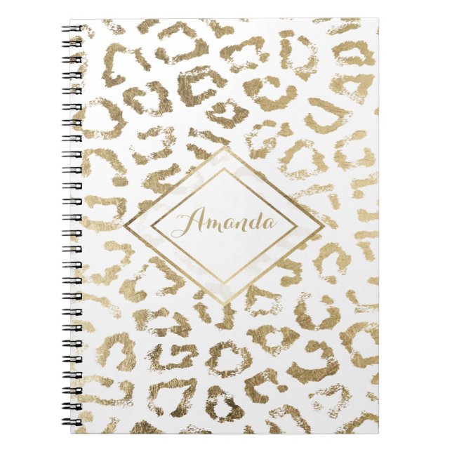 Carnet poster de animal de léopard blanc (Devant)