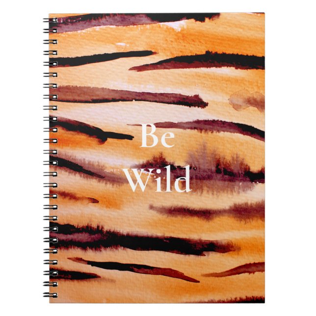 Carnet Poster de animal de tigre noir orange (Devant)