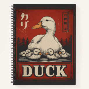 Carnet Poster de canard et canettes - Mère mignonne et bé