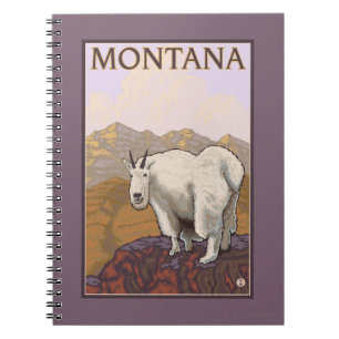 Carnet Poster du Vintage voyage de la chèvre de Montana