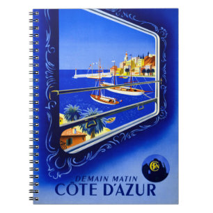 Carnet Poster vintage de la Côte d'Azur restauré