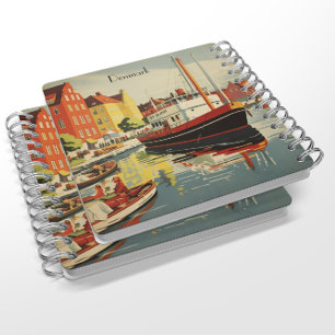 Carnet Poster Vintage voyage Danemark personnalisable