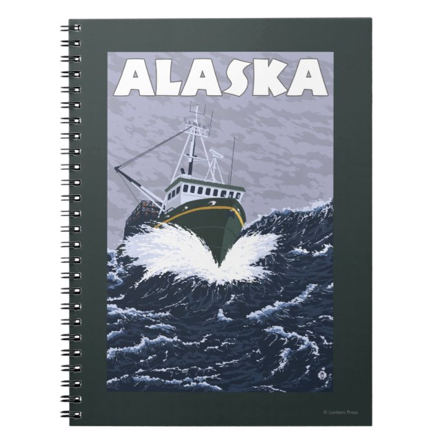 Carnet Poster Vintage voyage de bateau de crabe de l'Alas (Devant)