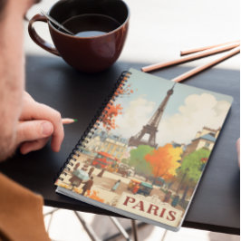 Carnet Poster Vintage voyage de la Tour Eiffel de Paris