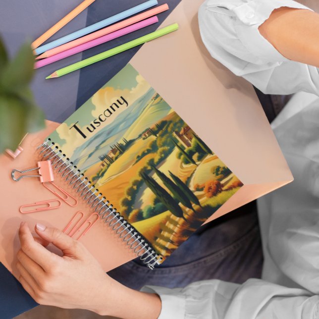 Carnet Poster Vintage voyage Toscane, personnalisable (Créateur téléchargé)