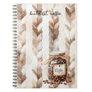 Carnet Pot à grains de café rayé
