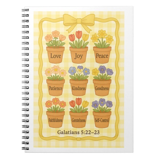 Carnet Pots de fleurs jaunes Fruit de l'Esprit  (Devant)