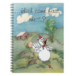 Carnet poulet caricaturé et oeuf au coop de poulet