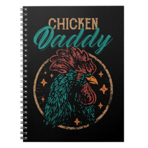 Carnet Poulets de poule Mens Vintage poulet papa Daddy Fu