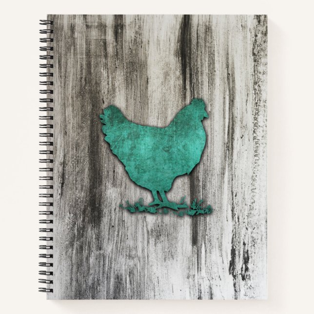 Carnet Poulets rustiques (bleu) (Devant)