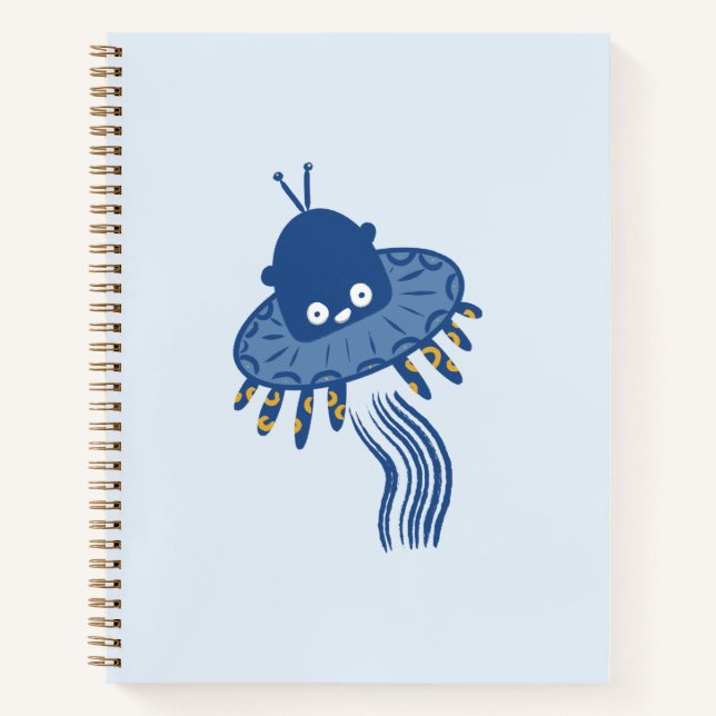 Carnet Poulpe Kawaii Bleu UFO (Devant)
