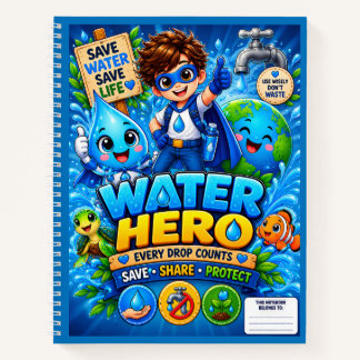 Carnet pour enfants Héros de l'eau Économisez l'ea