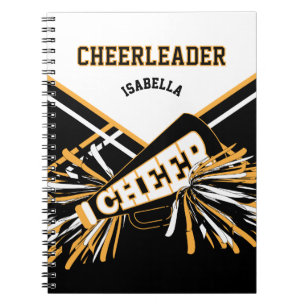 Carnet Pour une Pom-pom girl - Blanc, Or et Noir