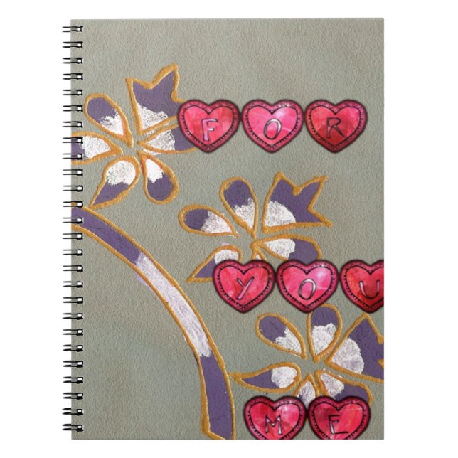 Carnet Pour Vous De Moi : Beau Coeurs Floraux Design (Devant)