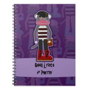 Carnet Pourpre de singe de chaussette d'Emo