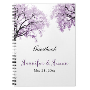 Carnet pourpre en pastel d'arbres - Guestbook