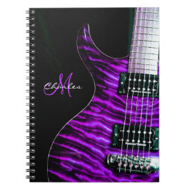 Carnet pourpre personnalisé de musique de guitare