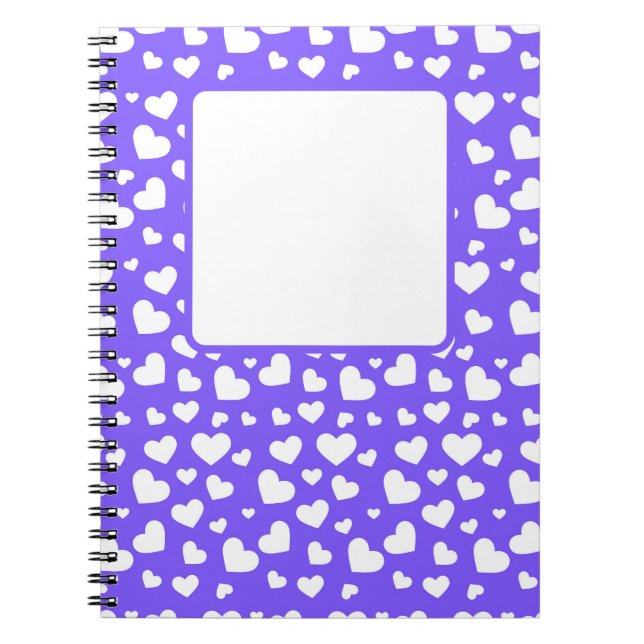 CARNET POURPULAIRE LUMINEUX AVEC LES COEURS D'AMOUR DE VA (Devant)